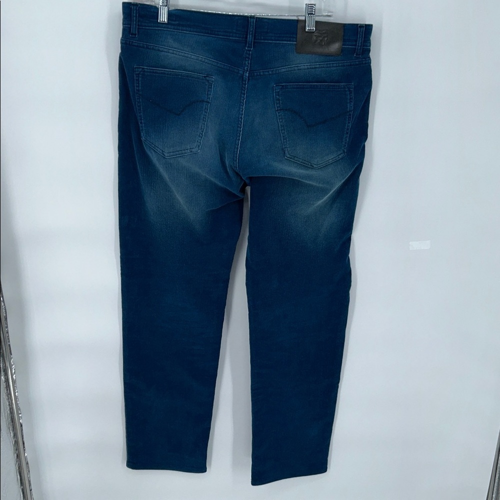 Marco Pescarolo Blue Corduroy Pants Made in Italy Cotton Stretch Size 54 US 38 - Picture 5 of 11